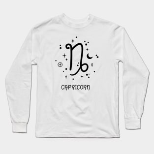 Capricorn Celestial Zodiac Sign Symbol Long Sleeve T-Shirt